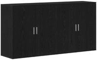 vidaXL Sideboard Sideboard 2 pcs Schwarz Eichen-Optik 79 x 38 x 80 cm (2 St)