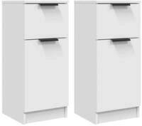 vidaXL Sideboard NA Sideboards 2 Stk Wei&szlig; 30x30x70 cm Spanplatte