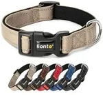 lionto Hunde-Halsband reflektierend, verstellbare L&auml;nge 35-50 cm M beige, Nylon,