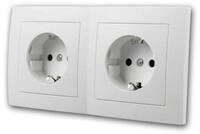 McPower Unterputz-Steckdose FLAIR Doppelsteckdose wei&szlig;, 250V~/16A, UP, Schraub