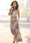 LASCANA Maxikleid mit Paisleyprint und Schlitz, Jerseykleid Sommerkleid mit...