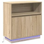 vidaXL Sideboard LED-Sideboard Sonoma-Eiche 71 x 34,5 x 75 cm Holzwerkstoff (1...