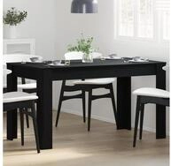 vidaXL Esstisch, Esstisch Schwarz Eichen-Optik 140 x 74,5 x 76 cm Poly-Rattan