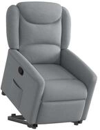 vidaXL Sessel Relaxsessel mit Aufstehhilfe Hellgrau Stoff (1-St)