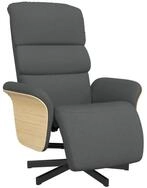 vidaXL Sessel Relaxsessel mit Fu&szlig;teil Dunkelgrau Stoff (1-St)