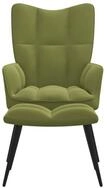 vidaXL Relaxsessel, Sessel mit Hocker Hellgr&uuml;n Samt
