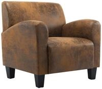 vidaXL Sessel, Loungesessel Braun Kunstleder Wildleder-Optik