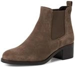 Chelseaboots TAMARIS, Damen, Gr. 36, taupe, Elastischer Einsatz, Veloursleder,