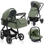 Fillikid Kombi-Kinderwagen Fill Jaguar - Gr&uuml;n Melange, 3in1 Kinderwagen mit