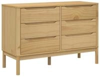 vidaXL Kommode NA Kommode Schrank Schubladenschrank FLORO Wachsbraun Massivholz...