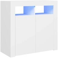 vidaXL Sideboard 80 x 35 x 75 cm Sideboard mit LED Leuchten Wei&szlig; 80x35x75 cm