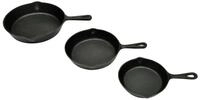 vidaXL Steakpfanne, 3-tlg. Steakpfannen Set Gusseisen