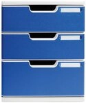 EXACOMPTA Schubladenbox Schubladenbox MODULO A4, 3 geschlossene Schubladen - Blau -