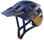 Fahrradhelm CRATONI "MTB-Helm AllSet Pro blau/gold matt" Gr. M, blau (blau, gold