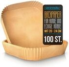 Arendo Backpapier f&uuml;r Hei&szlig;luftfritteuse 4,5 - 7,5 L, 100 St., 20 x 20 x 4,5 cm,
