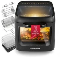 GOURMETmaxx Hei&szlig;luftfritteuse Hei&szlig;luftofen mit Panoramadach & Frontfenster, 1800 W,