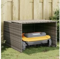 vidaXL M&auml;hroboter-Garage, M&auml;hroboter-Garage Grau 86x90x52/57 cm Poly Rattan
