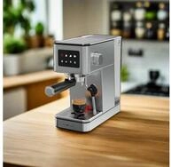 KeMar Kitchenware Espressomaschine KEM-117, Edelstahlsiebfilter, Touch Display, 20