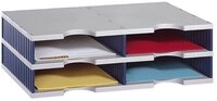 STYRO Briefablage styro 268-0202.38 Sortierstation Styrodoc grau/blau mit 4 F&auml;chern