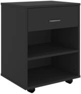 vidaXL Rollcontainer Rollschrank Schwarz 46x36x59 cm Holzwerkstoff, (1 St)
