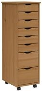 vidaXL Rollcontainer, Rollschrank mit Schubladen MOSS Honigbraun Massivholz...