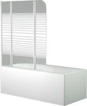 Marwell Badewannenfaltwand White Stripes, Einscheibensicherheitsglas, (3 tlg),...