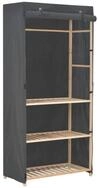 vidaXL Kleiderschrank NA 3-stufiger Kleiderschrank Grau 79x40x170 cm Stoff