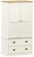 vidaXL Kleiderschrank Mehrzweckschrank VIGO Wei&szlig; 90x55x176 cm Massivholz Kiefer