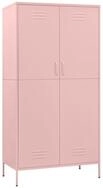 vidaXL Kleiderschrank Mehrzweckschrank Rosa 90x50x180 cm Stahl