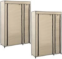 vidaXL Stoffschrank Faltschr&auml;nke 2 Stk. Creme 110x45x175 cm Stoff (1-St)