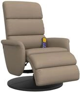 vidaXL Sessel Massagesessel mit Fu&szlig;teil Cappuccino-Braun Kunstleder (1-St)