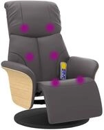 vidaXL Sessel Massagesessel mit Fu&szlig;teil Grau Kunstleder (1-St)