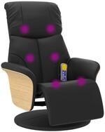 vidaXL Massagesessel, Relaxsessel mit Fu&szlig;teil Schwarz Kunstleder