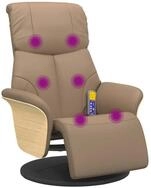 vidaXL Sessel Massagesessel mit Fu&szlig;teil Cappuccino-Braun Kunstleder (1-St)