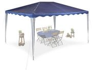 relaxdays Pavillon Dunkelblauer Pavillon 3x4 m