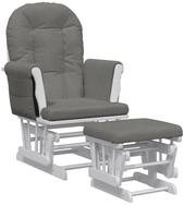 vidaXL Schaukelstuhl Schaukelsessel mit Hocker Gleitend Dunkelgrau Stoff (1 St)