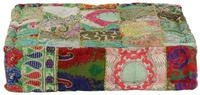 vidaXL Polsterhocker Pouf Flickwerk Quadrat Baumwolle Handgefertigt 50&times;50&times;12...