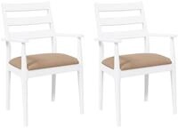 vidaXL Esszimmerstuhl Esszimmerst&uuml;hle mit Kissen 2 Stk. Wei&szlig; Massivholz...