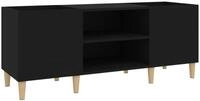 vidaXL Beistellschrank Plattenschrank Schwarz 121x38x48 cm Holzwerkstoff