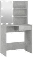 vidaXL Schminktisch, Frisiertisch mit LED Betongrau 74,5x40x141 cm