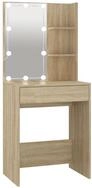 vidaXL Schminktisch, Frisiertisch mit LED Sonoma-Eiche 60x40x140 cm