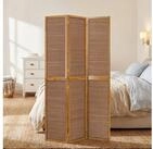 Homestyle4u Paravent 3 fach Raumteiler Holz Trennwand Braun washed Indoor Sichtschutz