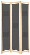 vidaXL Raumteiler 3-teiliger Raumteiler Grau 120 x 170 x 4 cm Stoff, 3-tlg.