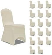 vidaXL Hussen-Set Stretch-Stuhlhussen Creme 18 Stk.