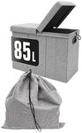 DuneDesign W&auml;schekorb mit Deckel - 85L W&auml;schetruhe mit Sitzbank - 62x31x46