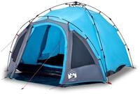 vidaXL Kuppelzelt Kuppel-Campingzelt 3 Personen Blau Quick Release, Personen: 3...