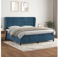 vidaXL Boxspringbett 200 x 200 cm Boxspringbett mit Matratze Dunkelblau 200x200...