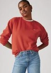 Sweatshirt LEVI'S "EVERYDAY CREW SWEATSHIRT", Damen, Gr. L (40), rot (marsala),