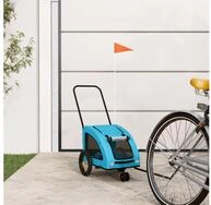 vidaXL Fahrradlastenanh&auml;nger, Fahrradanh&auml;nger Hunde Blau Oxford-Gewebe und...