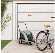 vidaXL Fahrradlastenanh&auml;nger, Fahrradanh&auml;nger Hunde Grau Oxford-Gewebe und...